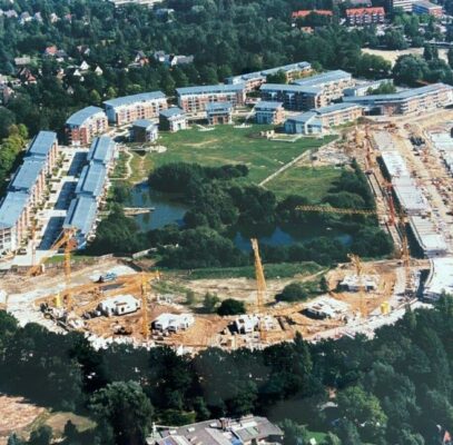 Luftaufnahme der Bauarbeiten Luftaufnahme der Bauarbeiten